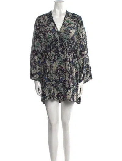 Pre-owned Iro Floral Print Mini Dress In Black
