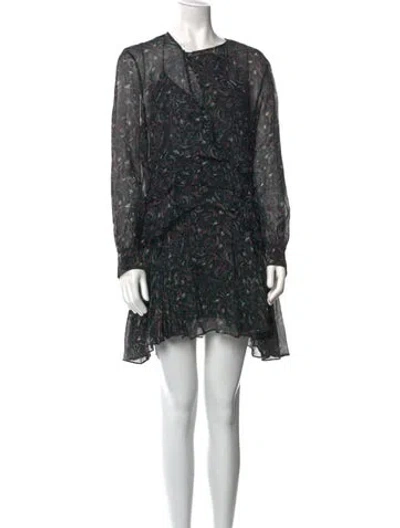 Pre-owned Iro Floral Print Mini Dress In Black