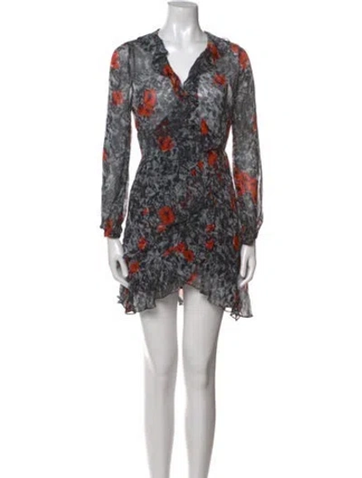 Pre-owned Iro Floral Print Mini Dress In Black