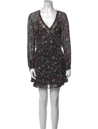 Pre-owned Iro Floral Print Mini Dress In Black