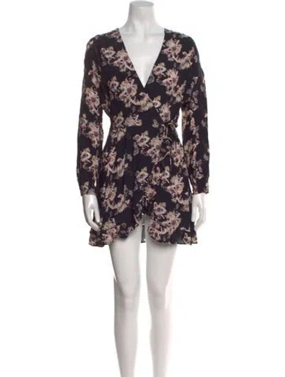 Pre-owned Iro Floral Print Mini Dress In Black