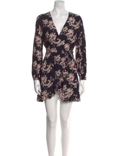 Pre-owned Iro Floral Print Mini Dress In Black