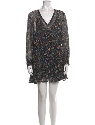 Pre-owned Iro Floral Print Mini Dress In Black