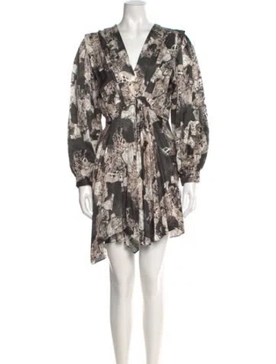 Pre-owned Iro Floral Print Mini Dress In Black
