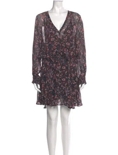 Pre-owned Iro Floral Print Mini Dress In Black