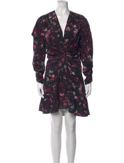 Pre-owned Iro Floral Print Mini Dress In Black