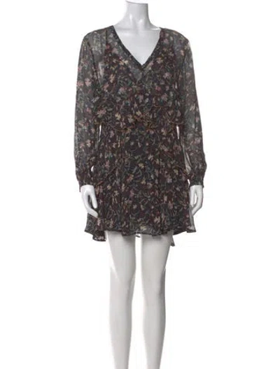 Pre-owned Iro Floral Print Mini Dress In Black
