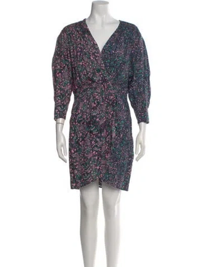 Pre-owned Iro Floral Print Mini Dress In Black