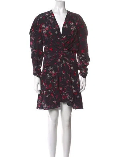 Pre-owned Iro Floral Print Mini Dress In Black