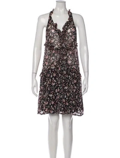 Pre-owned Iro Floral Print Mini Dress In Black
