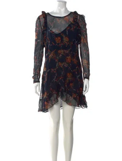Pre-owned Iro Floral Print Mini Dress In Black