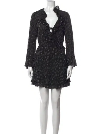 Pre-owned Iro Floral Print Mini Dress In Black