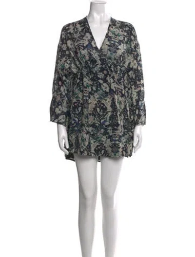 Pre-owned Iro Floral Print Mini Dress In Black
