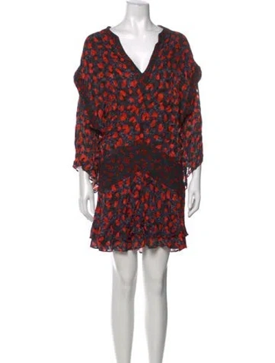 Pre-owned Iro Floral Print Mini Dress In Black