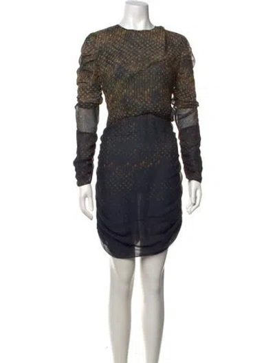 Pre-owned Iro Floral Print Mini Dress In Black