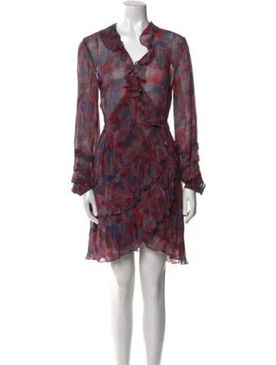 Pre-owned Iro Floral Print Mini Dress In Blue