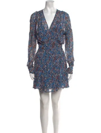 Pre-owned Iro Floral Print Mini Dress In Blue