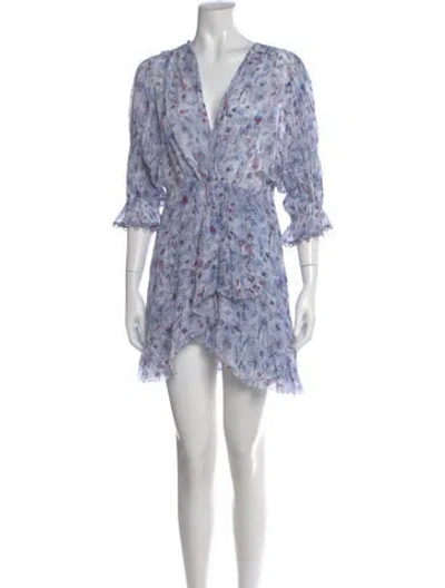 Pre-owned Iro Floral Print Mini Dress In Blue