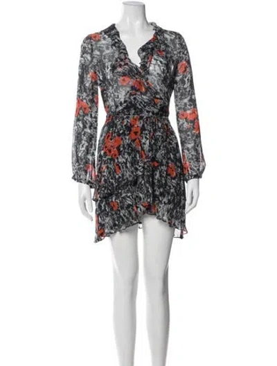 Pre-owned Iro Floral Print Mini Dress In Gray