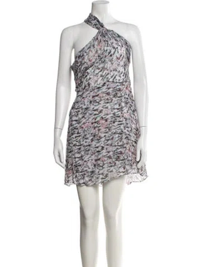 Pre-owned Iro Floral Print Mini Dress In Gray