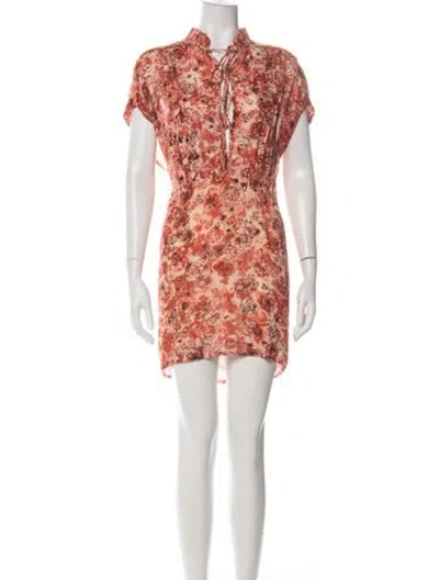 Pre-owned Iro Floral Print Mini Dress In Green