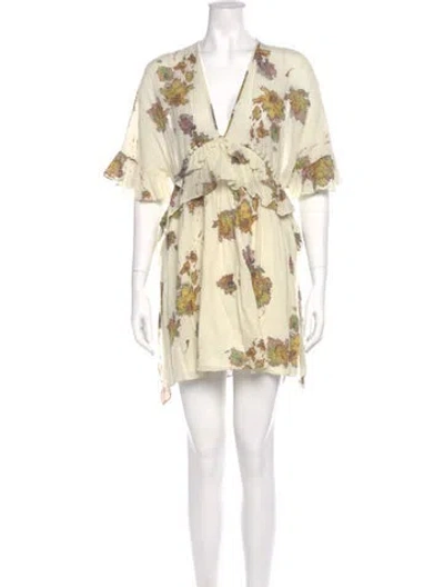 Pre-owned Iro Floral Print Mini Dress In Neutral