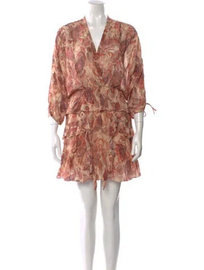 Pre-owned Iro Floral Print Mini Dress In Neutral