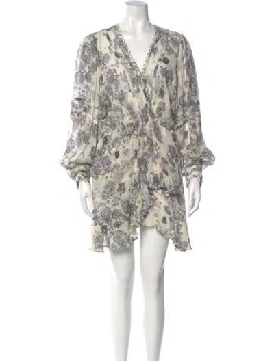 Pre-owned Iro Floral Print Mini Dress In Neutral