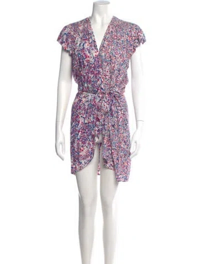 Pre-owned Iro Floral Print Mini Dress In Purple