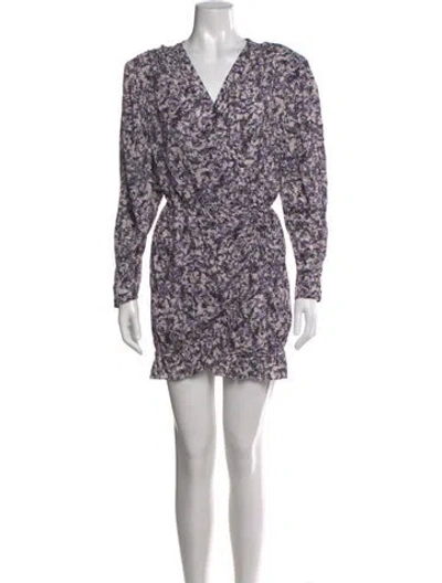 Pre-owned Iro Floral Print Mini Dress In Purple