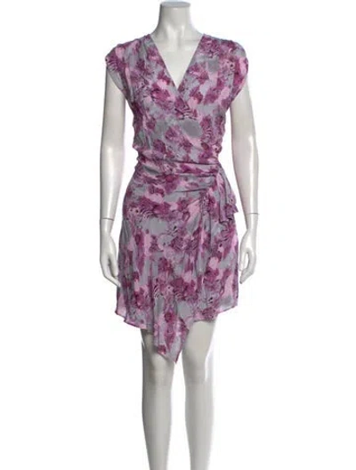 Pre-owned Iro Floral Print Mini Dress In Purple