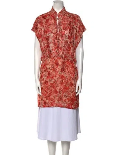 Pre-owned Iro Floral Print Mini Dress In Red
