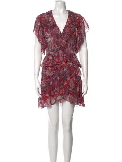 Pre-owned Iro Floral Print Mini Dress In Red