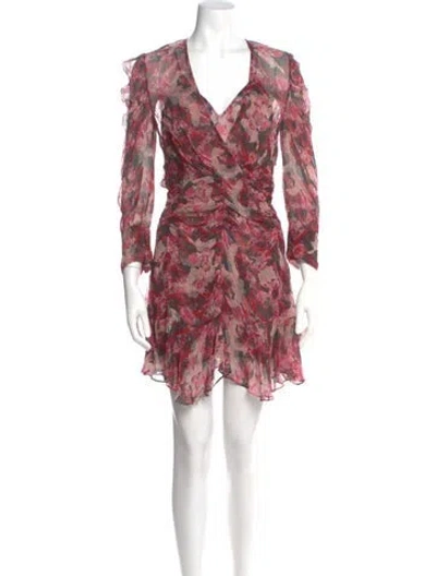 Pre-owned Iro Floral Print Mini Dress In Red