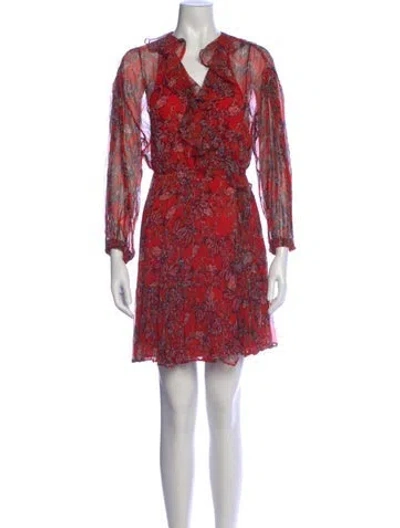 Pre-owned Iro Floral Print Mini Dress In Red