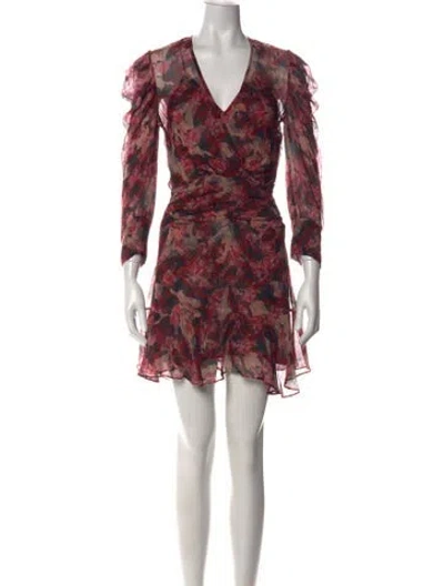 Pre-owned Iro Floral Print Mini Dress In Red