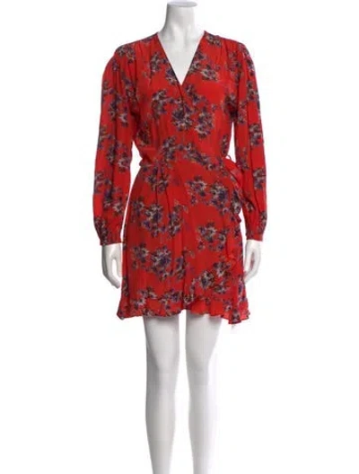 Pre-owned Iro Floral Print Mini Dress In Red
