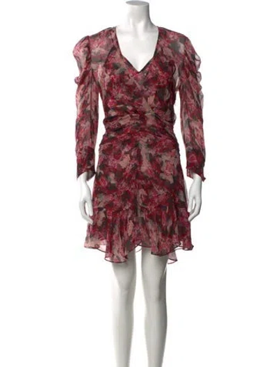 Pre-owned Iro Floral Print Mini Dress In Red