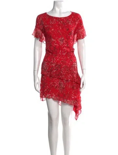 Pre-owned Iro Floral Print Mini Dress In Red
