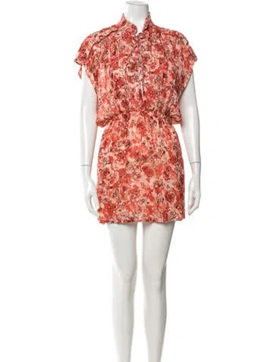 Pre-owned Iro Floral Print Mini Dress In Red