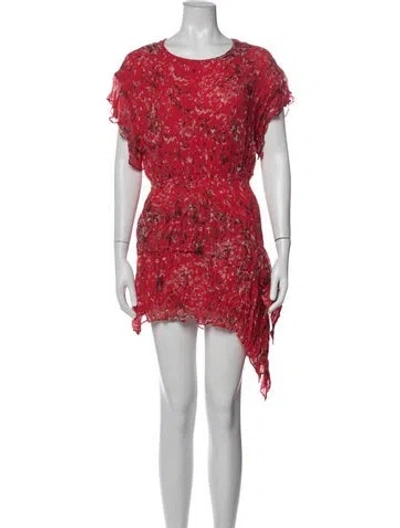 Pre-owned Iro Floral Print Mini Dress In Red