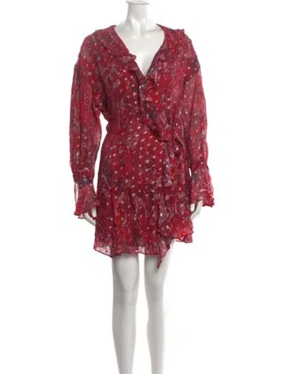 Pre-owned Iro Floral Print Mini Dress In Red