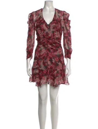 Pre-owned Iro Floral Print Mini Dress In Red