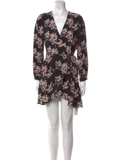 Pre-owned Iro Floral Print Mini Dress W/ Tags In Black
