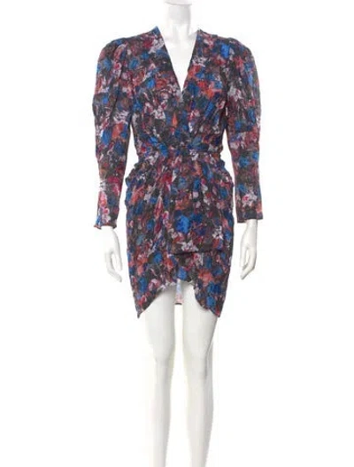 Pre-owned Iro Floral Print Mini Dress W/ Tags In Blue