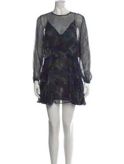 Pre-owned Iro Floral Print Mini Dress W/ Tags In Green