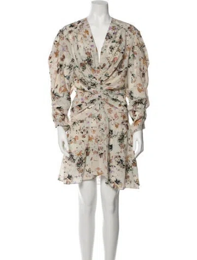 Pre-owned Iro Floral Print Mini Dress W/ Tags In Neutral