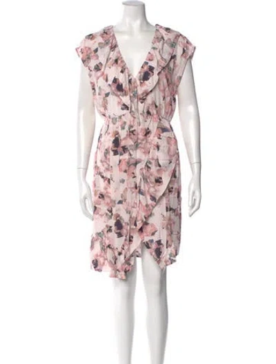 Pre-owned Iro Floral Print Mini Dress W/ Tags In Pink
