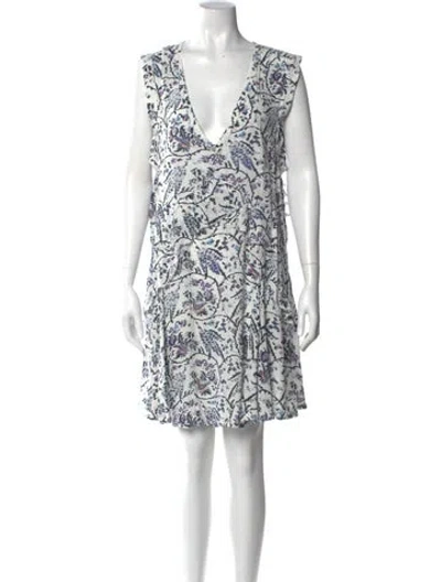 Pre-owned Iro Floral Print Mini Dress In White