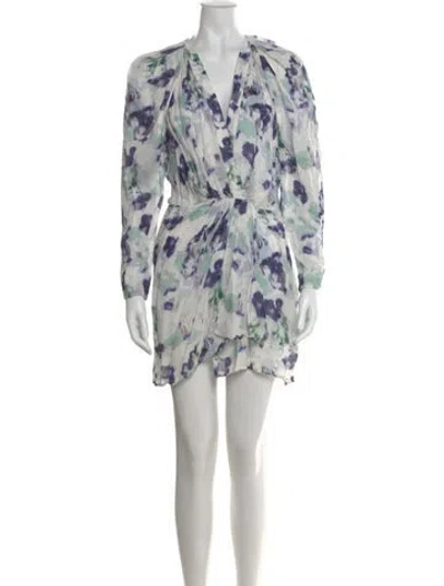 Pre-owned Iro Floral Print Mini Dress In White